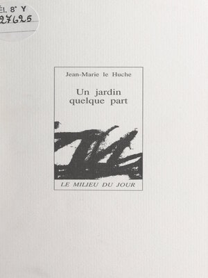 cover image of Un jardin quelque part
